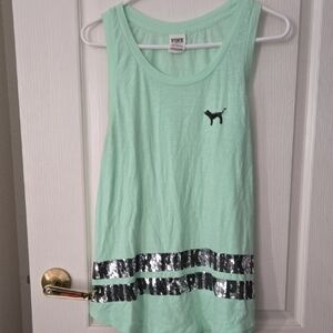 PINK Victoria's Secret Light Green Tee
